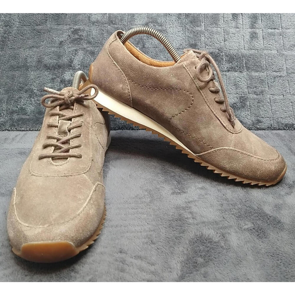 Born Lynn Women's 9M Taupe Leather Suede Casual Comfort Lace Up Sneaker Shoes